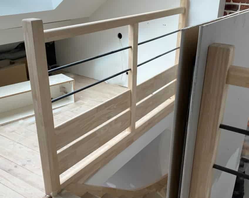 escalier rambarde bois alu à nantes
